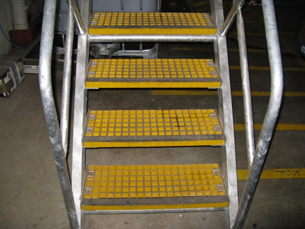 AMCO Fibreglass (FRP) grating step treads for corrosive environments