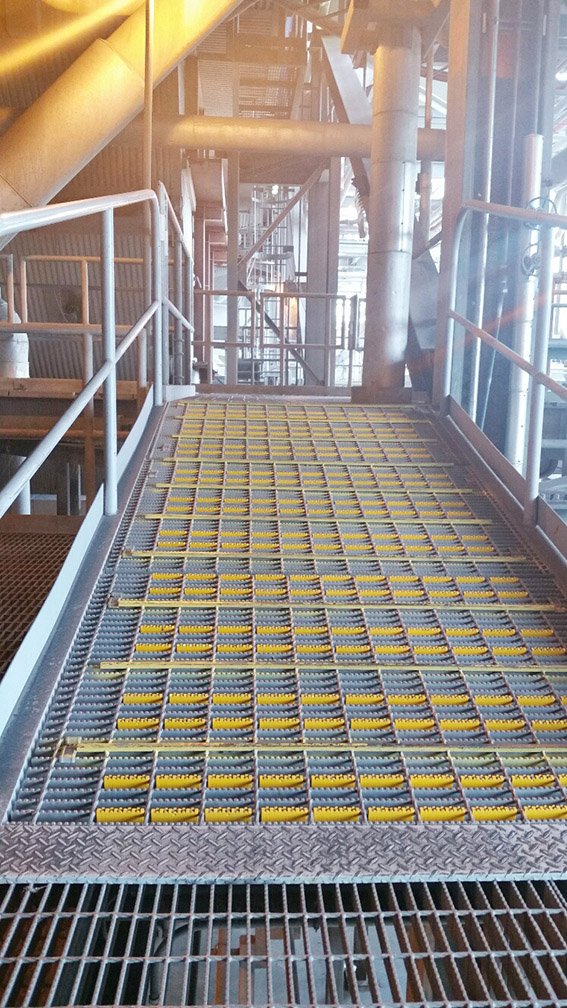 U-Tred antislip stair nosings used in a ramp.