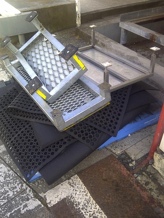 Giving up on cleaning mats at a food production plant