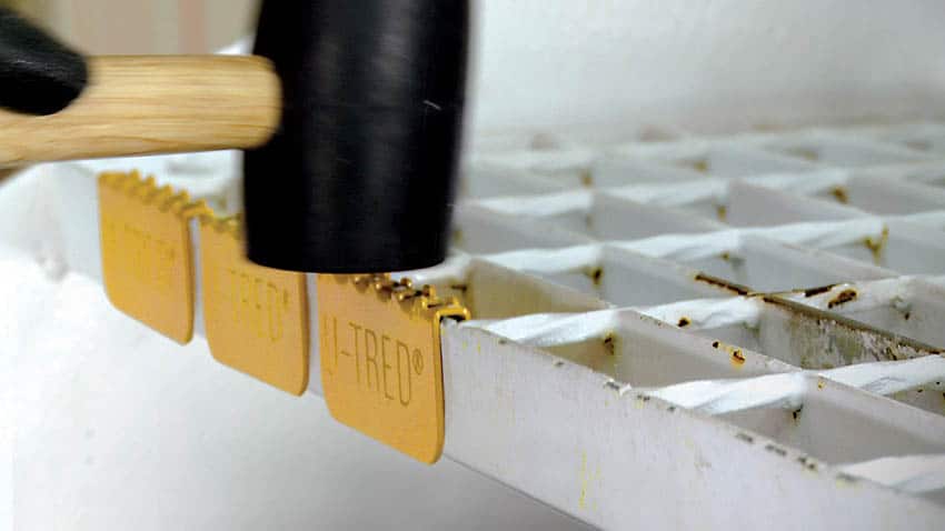 Easy to install, U-Tred anti slip stair nosing requires no special tools, fasteners or screws.