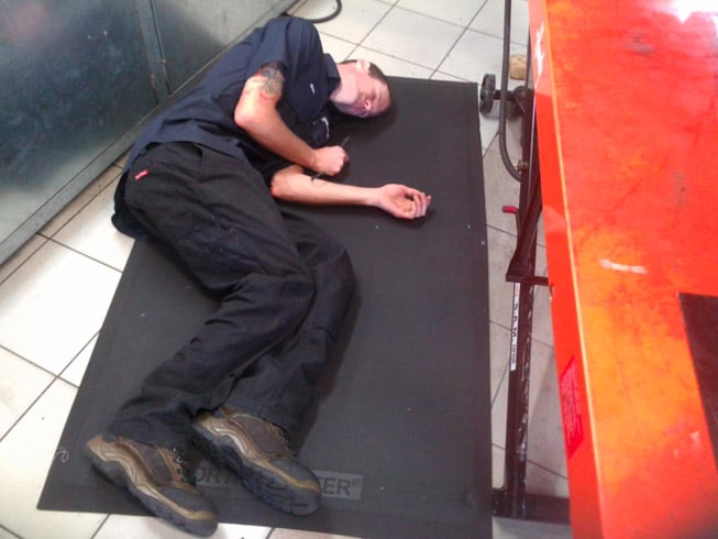 man lying on the mat