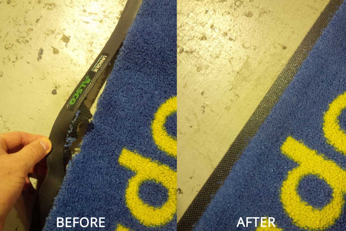 before and after floor mat repair AMCO
