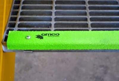 Green anti slip stair nosings for walkways - amco