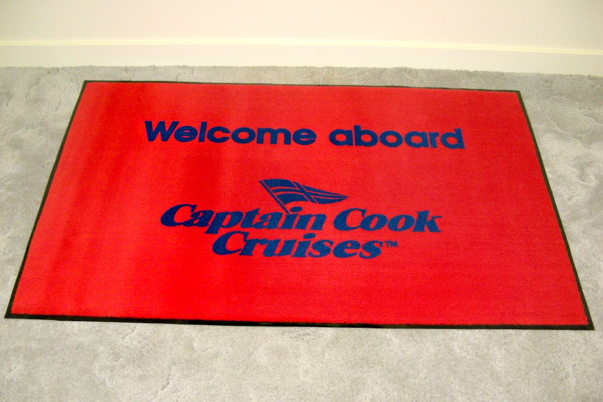 AMCO custom logo entry mat for Captain Cook Cruises