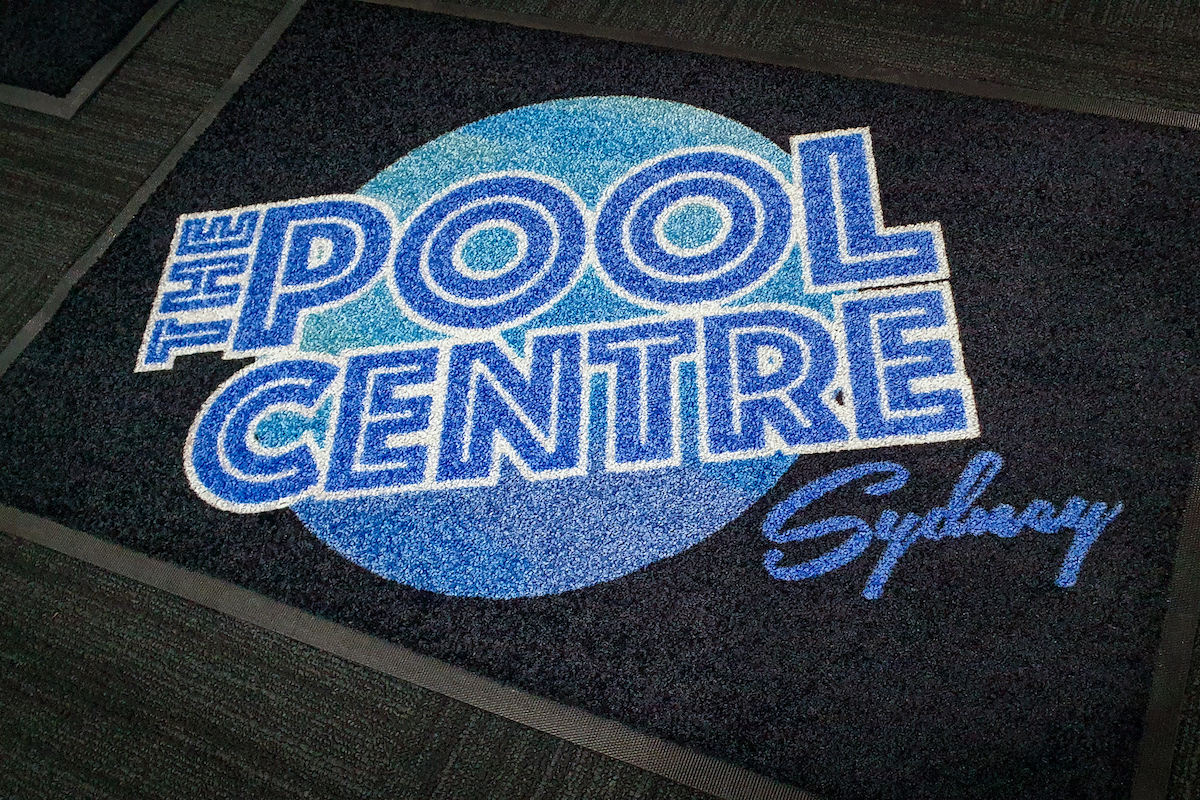 AMCO custom logo entry mat for The Pool Centre