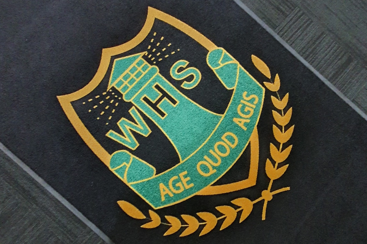 AMCO Custom logo entry mat for Wollongong High School