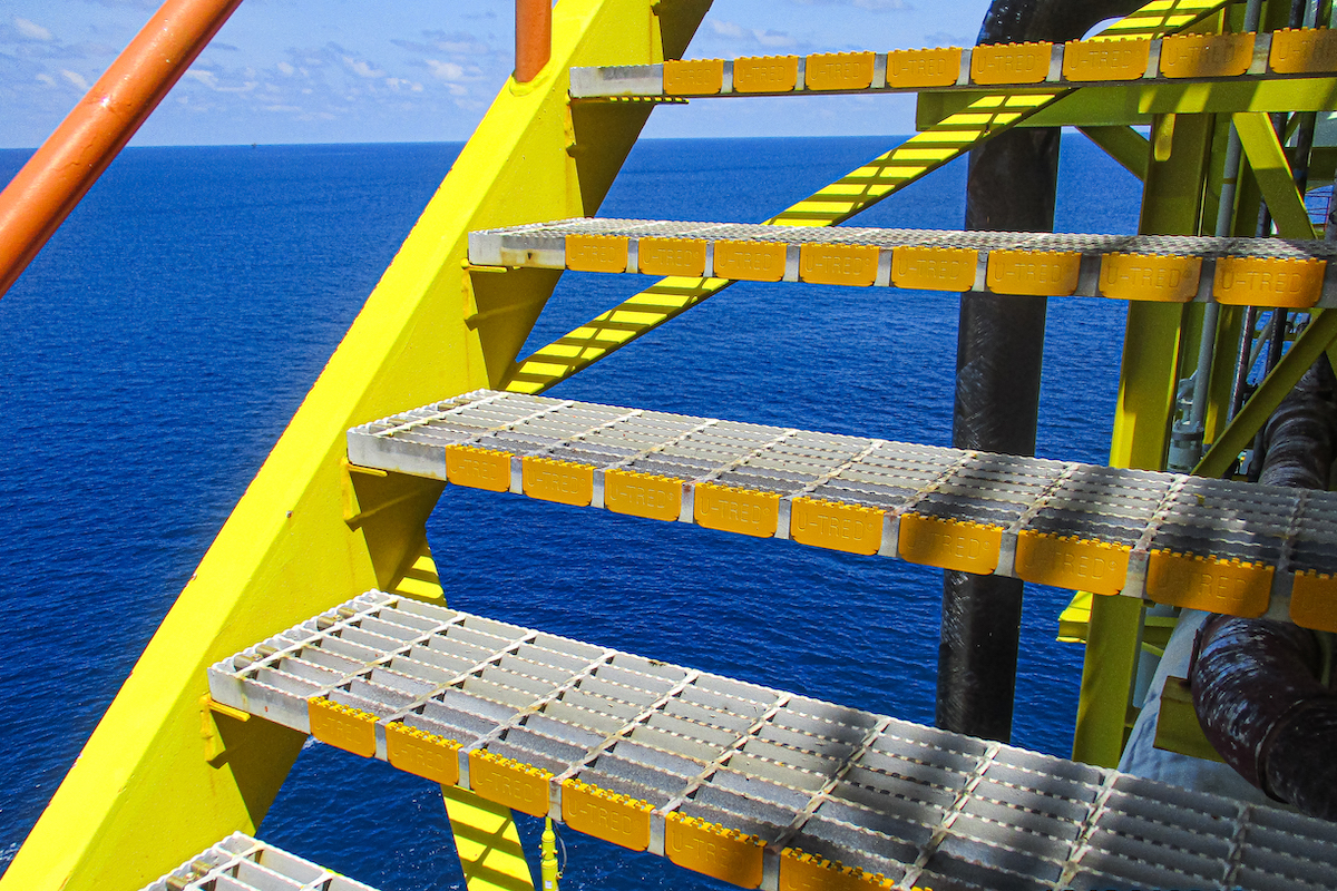 AMCO U-Tred anti-slip grate cleats offshore