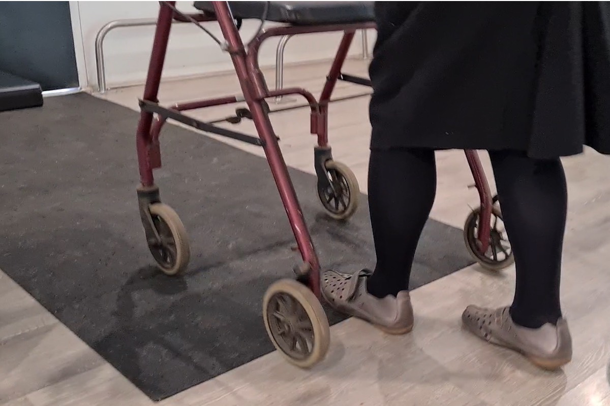 AMCO Pig Grippy Mat (Croc Mat) in use in a hospital or aged care facility