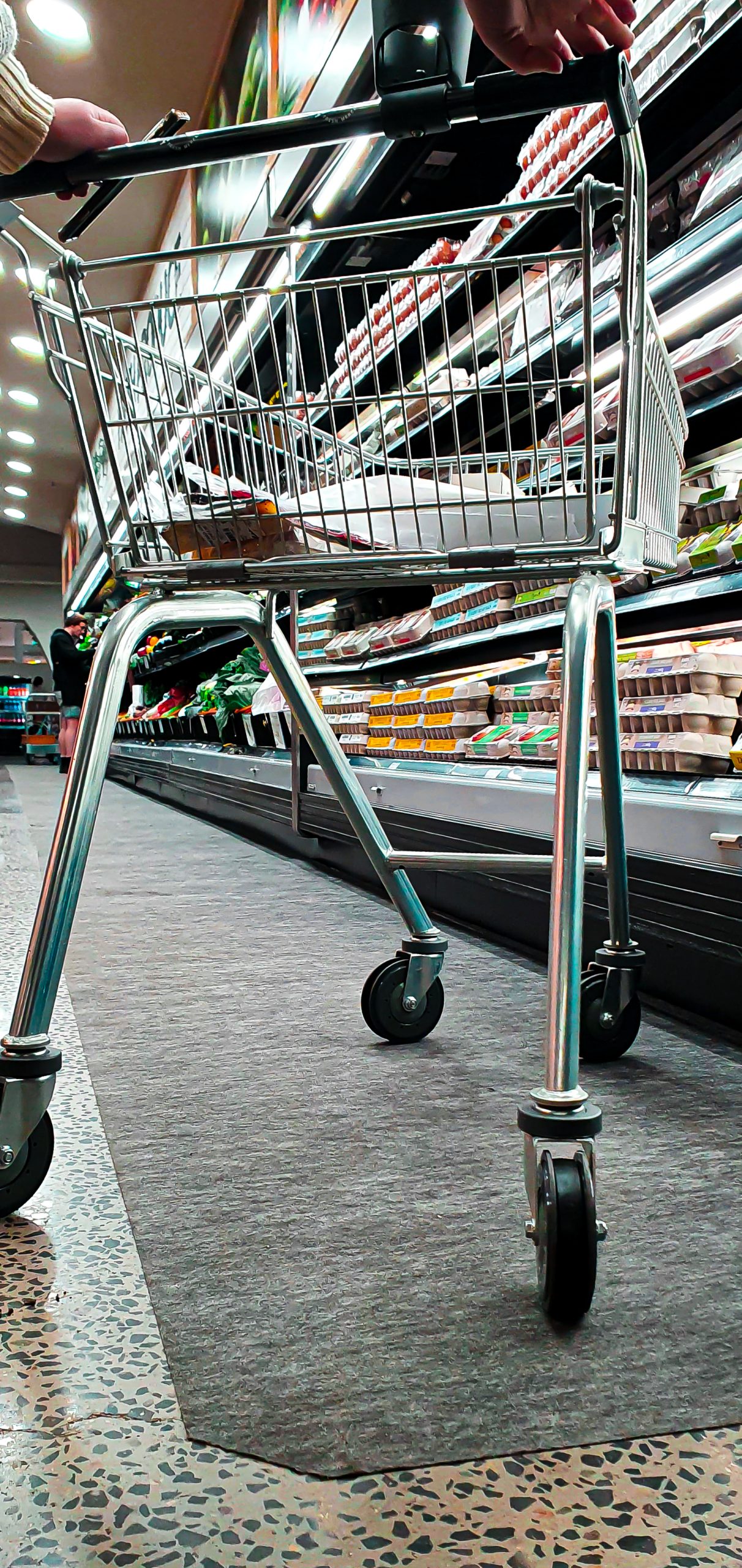 Cart on Grippy Pig Entry Mat